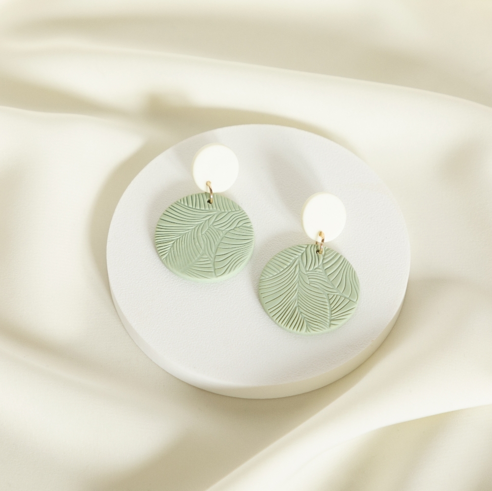 Sage Foliage Earrings - Picture 2 of 8